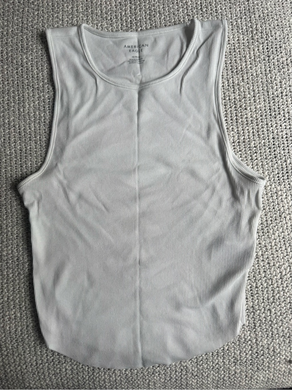 American Eagle Outfitters Light White Ribbed Tank Top